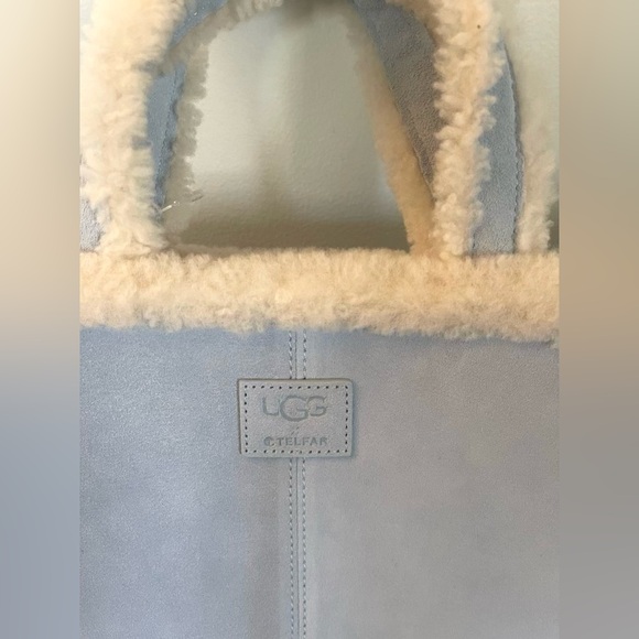 UGG x Telfar Large Suede Signature Shopper Bag NEW - Blue - Cross Body Handbag - Picture 4 of 9